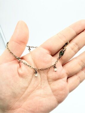 Vintage Avon Faux Pearl Dangle Chain Anklet Bracelet